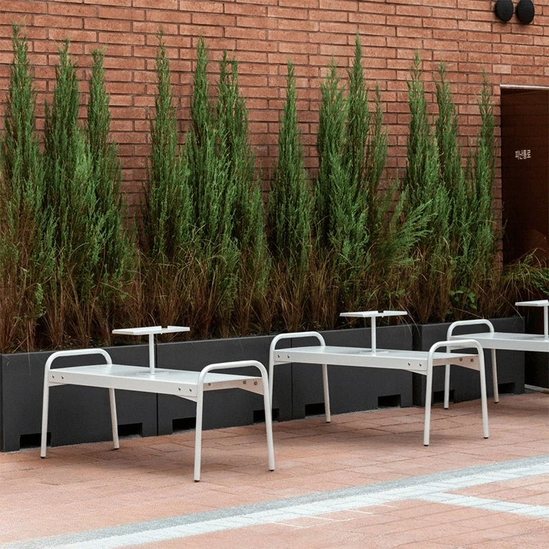 Iron Park Bench Courtyard Cafe Gym Rest Chair Dopamine Color