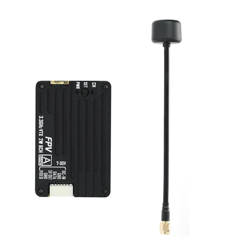 

-A96P 3.3G 2W VTX+Antenna Kit 2000Mw 8CH Audio Video FPV Transmitter For RC FPV Drone Multi-Rotor
