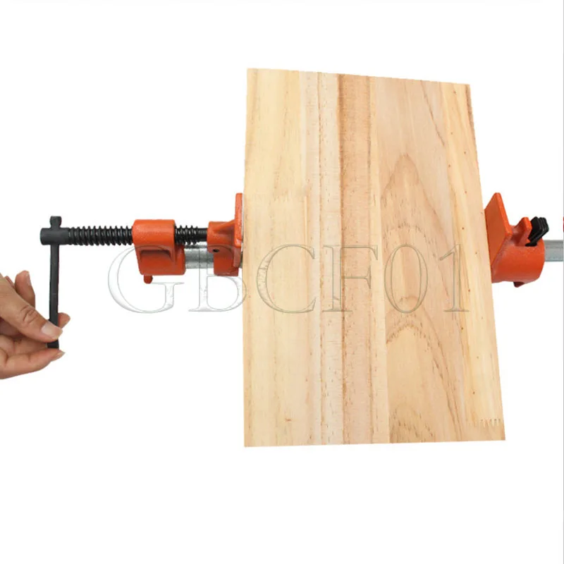 1I2 Heavy Duty Woodworking Pipe Clamp Quick Release Wood Gluing Pipe Clamp Wide Base Iron Wood Metal Clamp Set