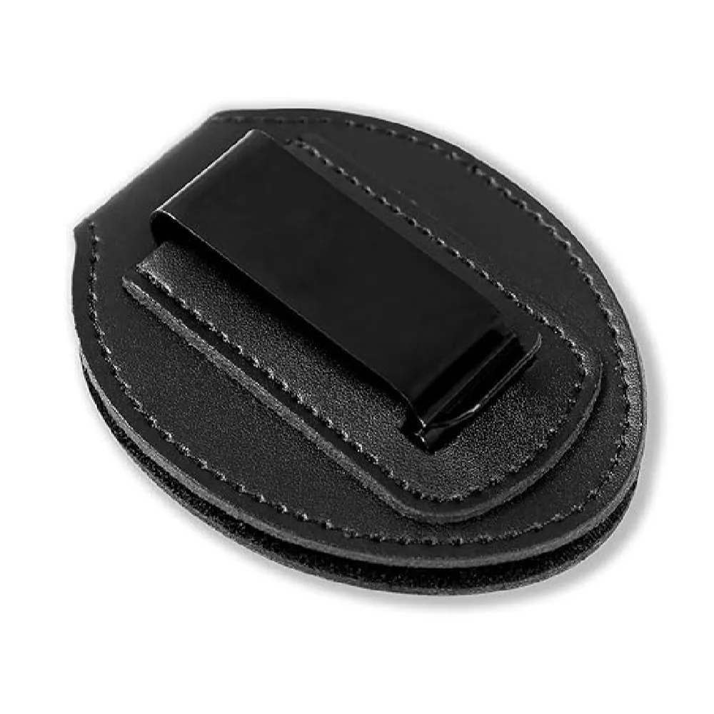 Professional Oval Badge Wallet Leather Protective Case Security Identification Shield Holder For Uniforms