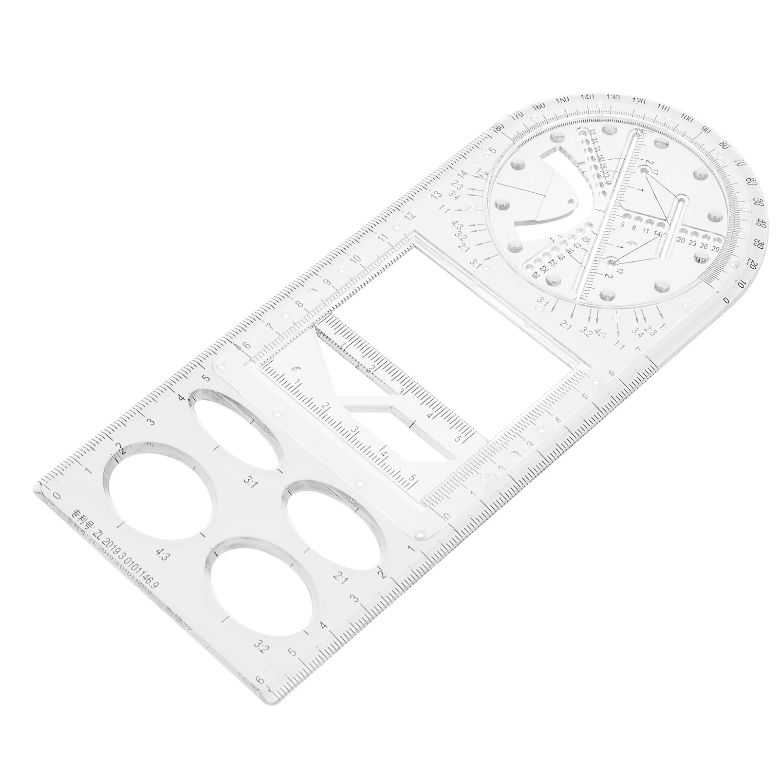 Plastic Rulers Drawing Set Geometric Drawing Template Lightweight Ideal for Architecture School Geometric Templates