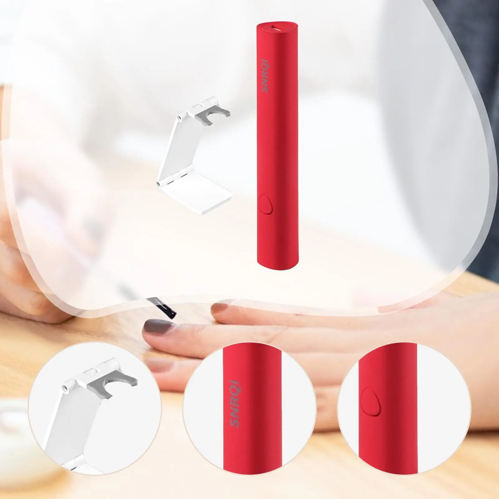 ضوء للأظافر الجل مع حامل معالجة سريعة قابلة للشحن اللاسلكي مسمار الفن LED مسمار مصباح مجفف أظافر صغير للمنزل DIY مانيكير #5