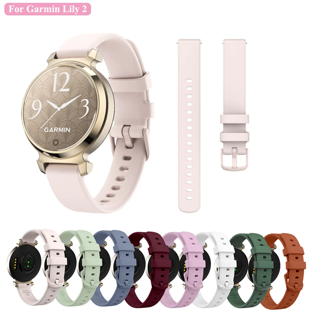 14mm Strap for Garmin Lily2 Watch Band Women Classic Running Bracelet Strap 14mm Girls Accessories Strap Outdoor Silicone Sport