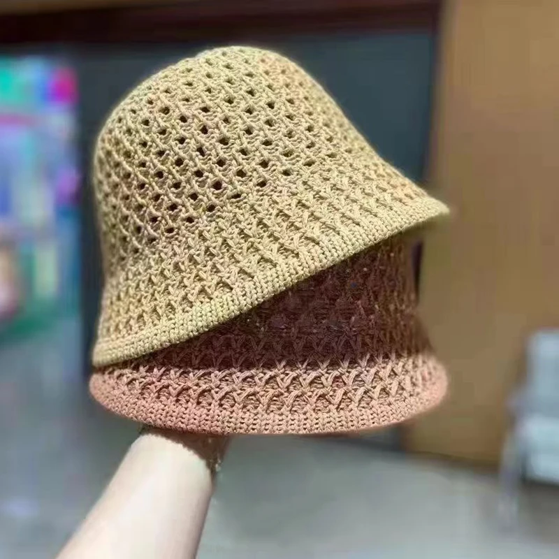 Girls Sun Hat Wide Brim Floppy Summer Hats For Women Beach Panama Straw Dome Weave Bucket Hat Femme Shade Hat Women Hats