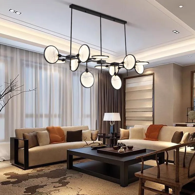 

LED hanging in marble and iron, modern retro design, Nik decorative lighting, perfect for attic, living room, kitchen or bedroom