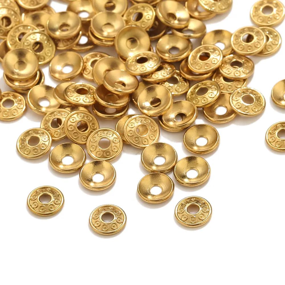 

20pcs Stainless Steel Gold Spacer Loose Beads For Pearl Spacer Bead Jewelry Making DIY Necklace Bracelet Jewelry Material Bulk