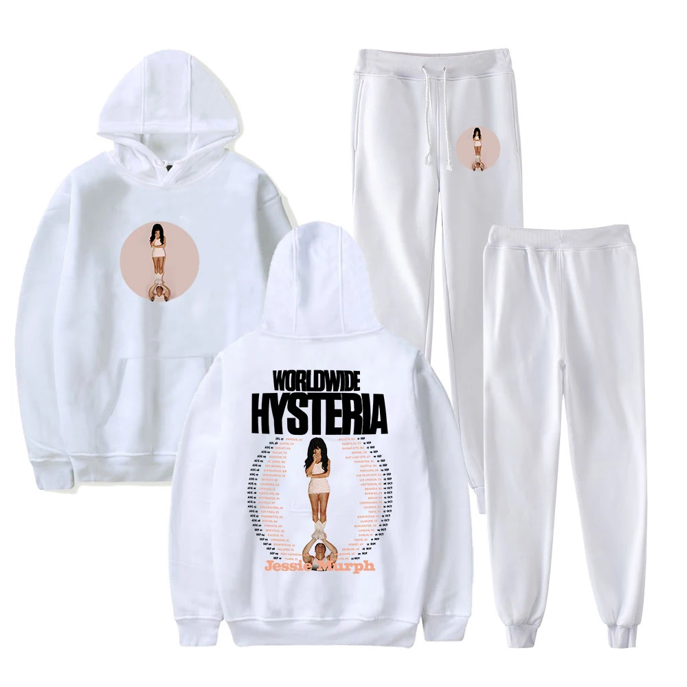 GF جيسي مورف جولة هستيريا في جميع أنحاء العالم 2025 هوديس بنطال رياضي قطعتين مجموعة بلوزات + Sweatpants الرجال النساء الزي مجموعات #3