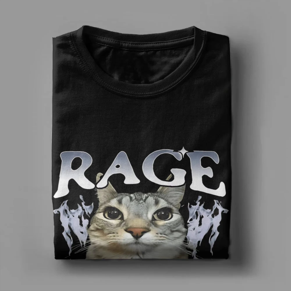 Streetwear T Shirts Summer Rage Consumes Me Cat Leisure T Shirts Cotton Tshirt for Men Women Y2K Retro Cheap Print Short Sleeve