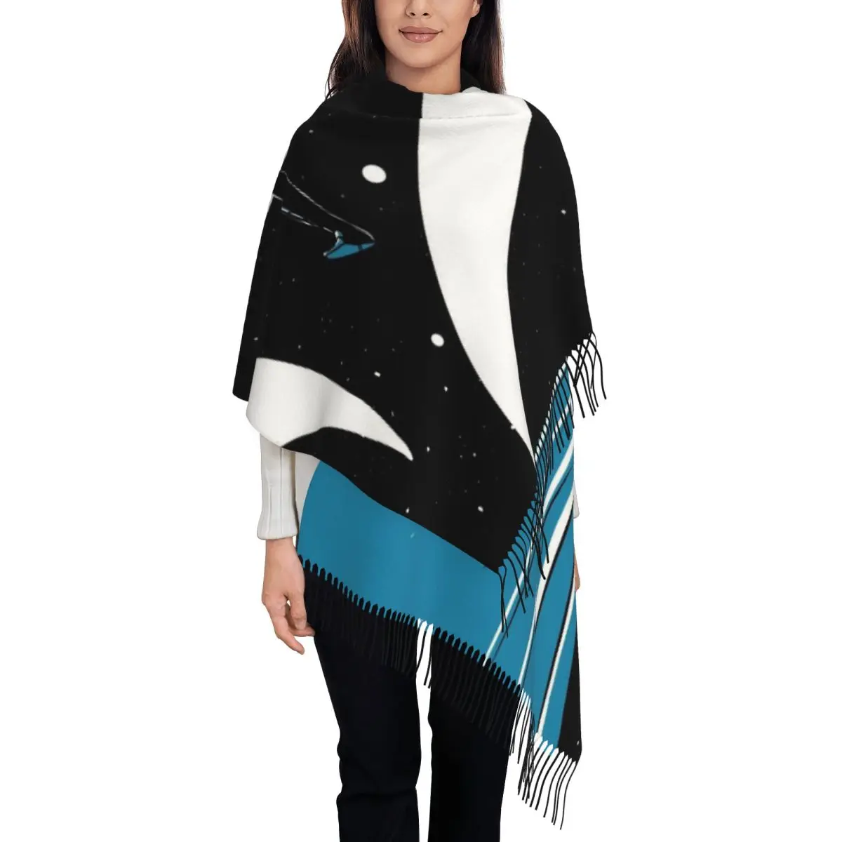 

Custom Fashion Moon Knight Movie Tassel Scarf Women Winter Warm Shawl Wrap Ladies Scarves