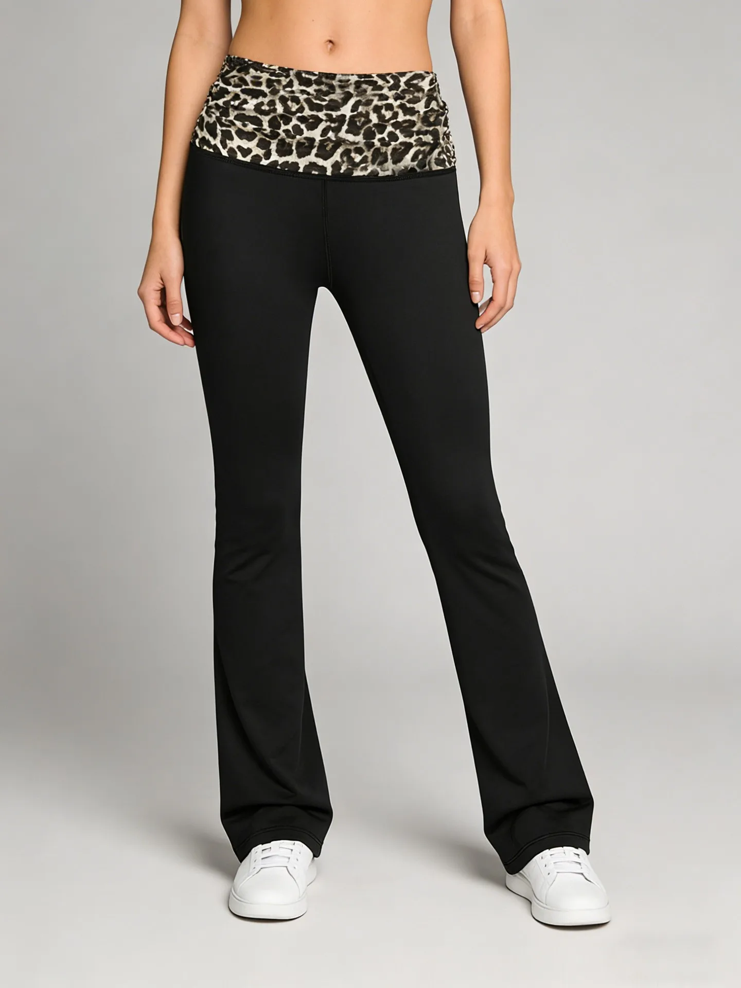 Leopard Print Waist High Waisted yoga Pants, Slim Fit Exercise and Fitness yoga Clothes