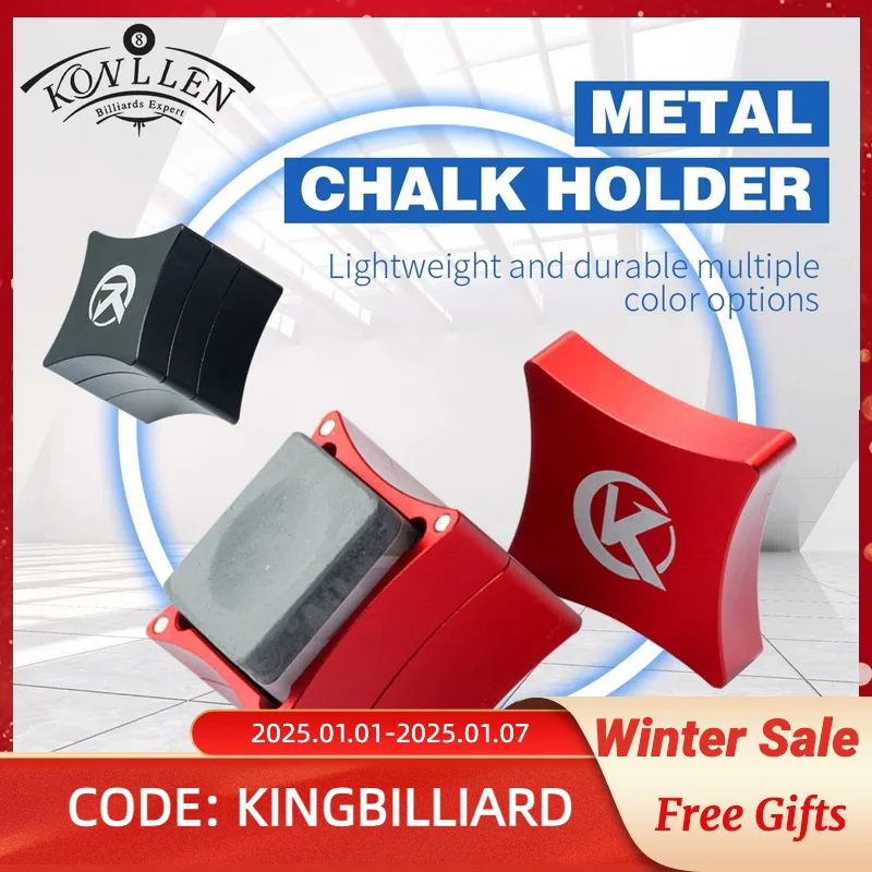 KONLLEN Metal Chalk Holder Billiards Portable 4 Color Chalks Carrier Box Snooker/Pool/Carom Durable Billiards Accessories