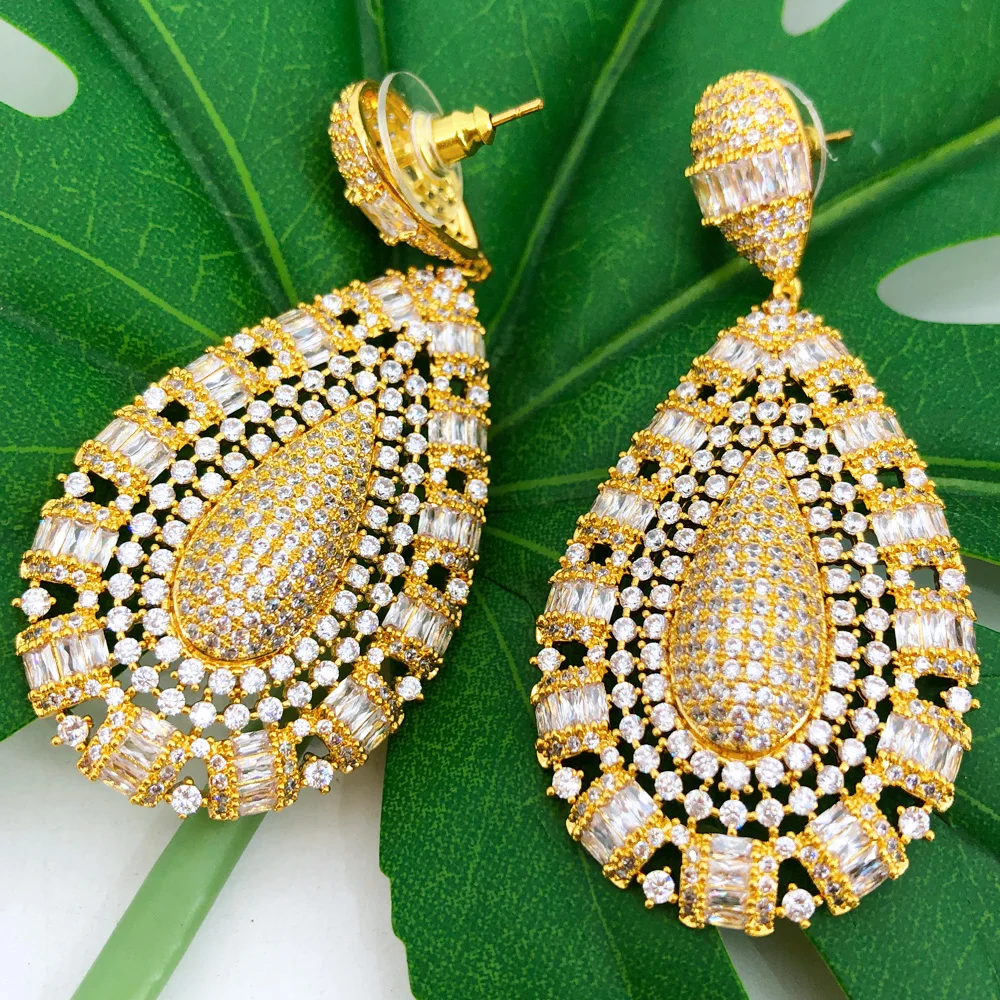 

Missvikki New Original Luxury Pendant Earrings Full Mirco Paved Cubic Zircon CZ For Women Wedding Trendy серьги Earrings
