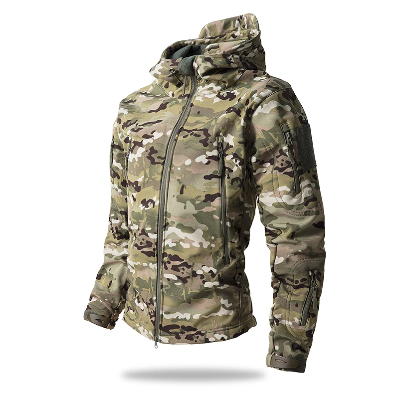 Winter Outdoor Wandern Jacken Männer Camping Fleece Jacke Mäntel Mit Zipper Taschen Taktische Arbeit Outwear Soft Shell Mantel Kleidung