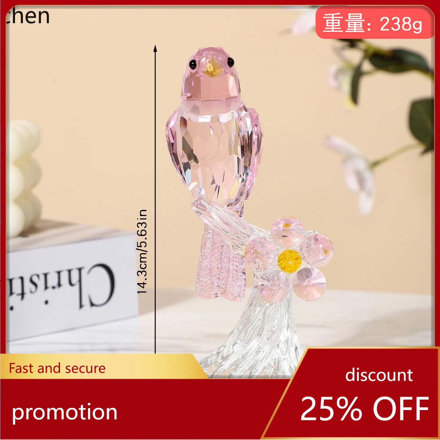 

Zml crystal magpie ornament - high-end home decor for living room, bedroom, entryway - perfect housewarming gift