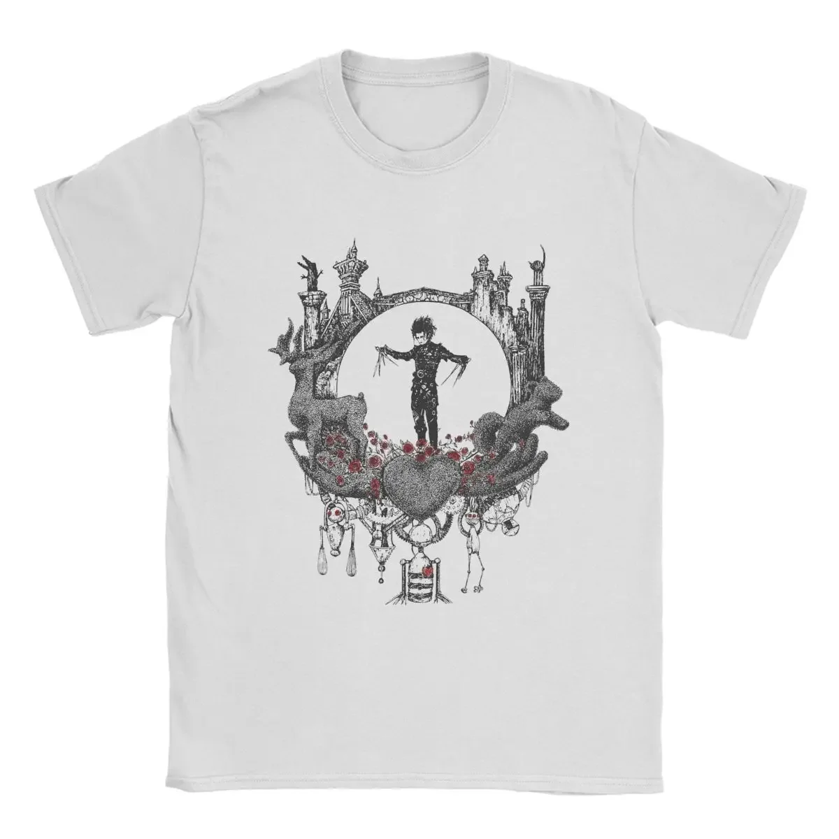 الرجال الجليد الرقص إدوارد مقص الأيدي تي شيرت 100% ملابس قطنية مضحك قصيرة الأكمام س الرقبة تيز هدية عيد ميلاد تي شيرت