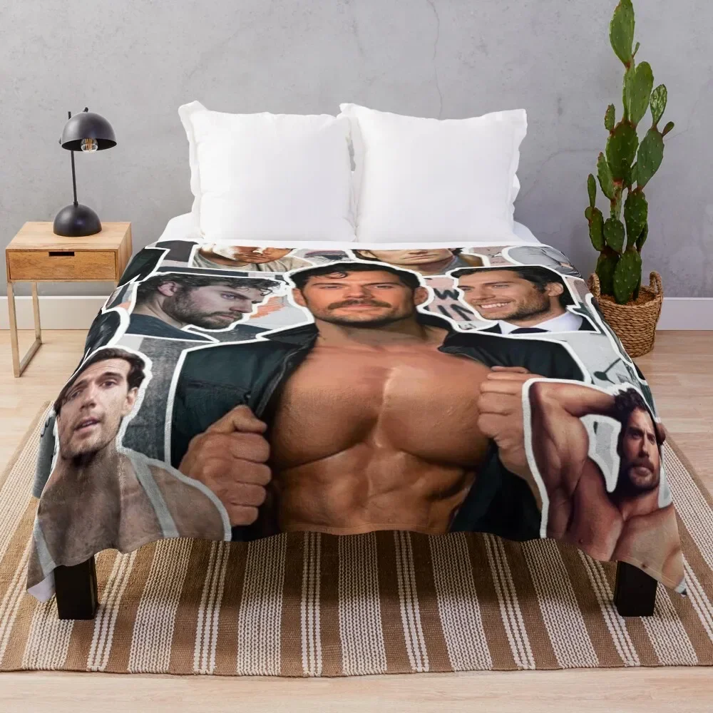 

henry cavill photo collage Throw Blanket cosplay anime Soft For Decorative Sofa Custom Sofas Blankets