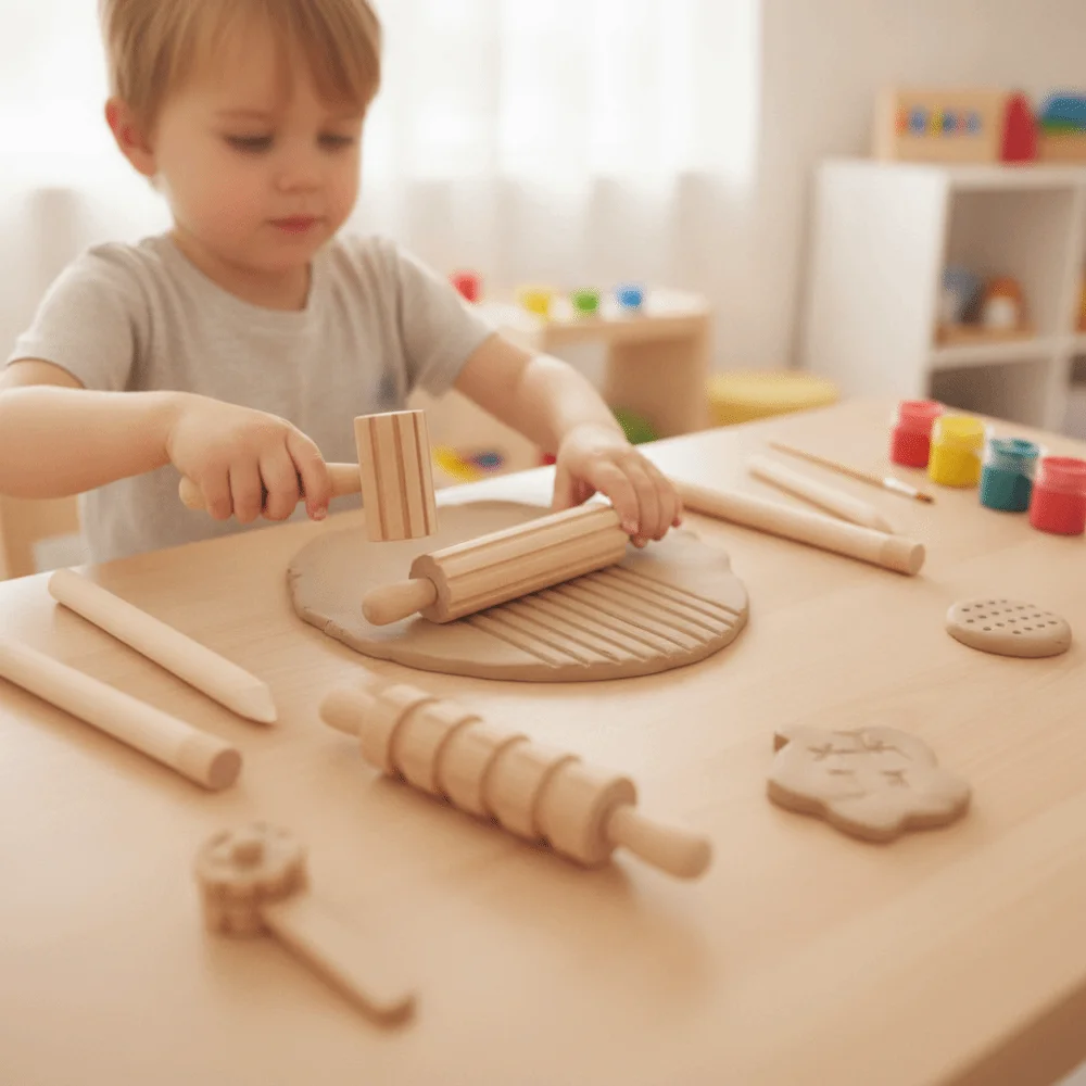 12個セット-diy手作り子供用ローリングピンおもちゃ-泥ロール-安全な環境に優しい粘土道具-木製素材-木製