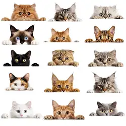 15cm Kids Hide-and-seek Cat Iron On Heat Transfer Sticker For Clothes Pinted Vinyl Thermal Appliques Washable T-Shirt Decal