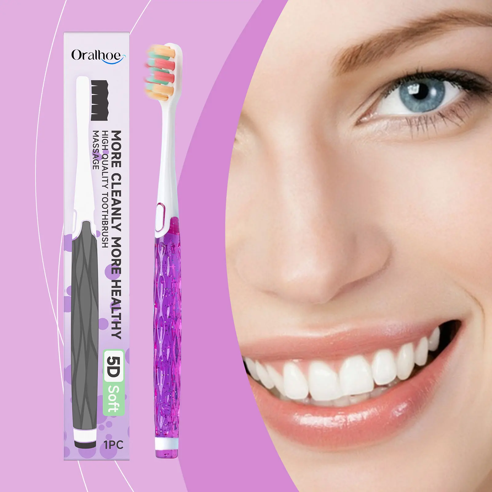 Slim Soft Bristle Toothbrush - Mildly Cleanse Teeth Stains & Odor, Brighten Gums & Enhance Dental Beauty For Oral Care