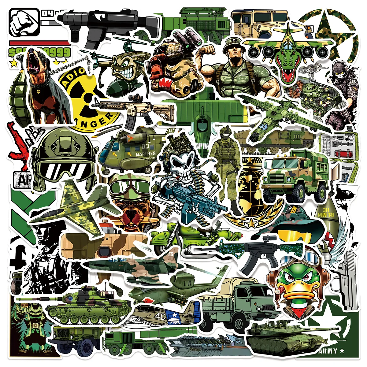 

10/30/50Pcs Tank Firearms Personalized Decorative Stickers DIY Guitar Phone Laptop Water Cup Skateboard Waterproof Stickers