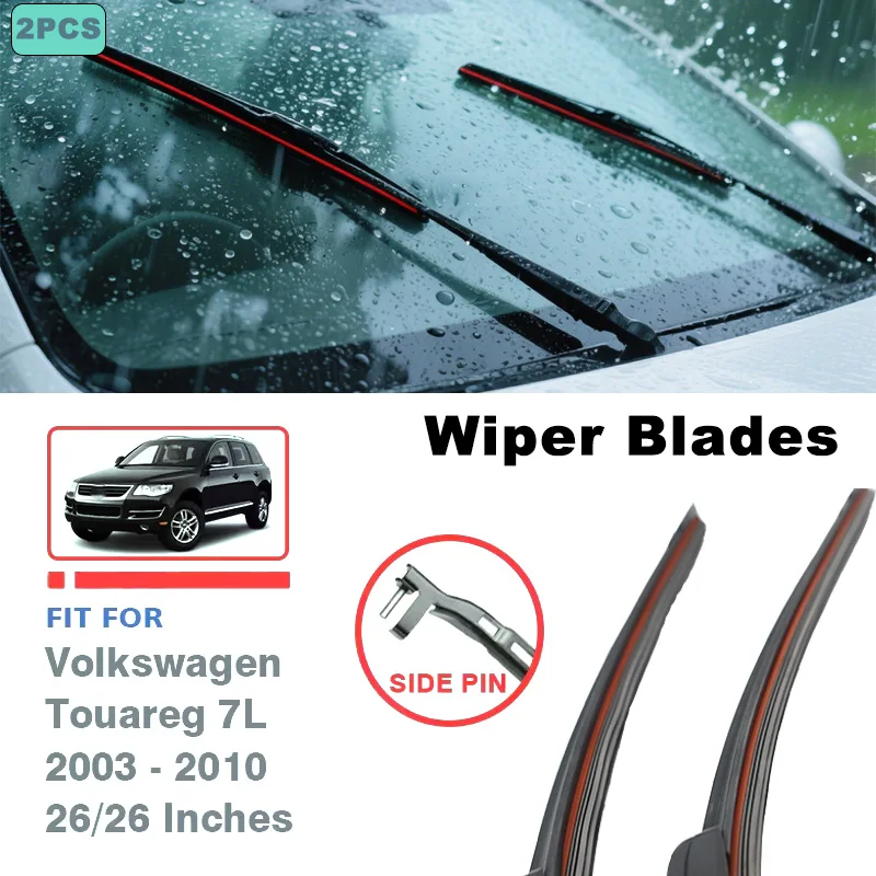 

Wiper Blades For Volkswagen VW Touareg 7L 2003-2010 Front Windshield Brushes Windscreen Car Accessories Cover Spring 26+26 Inch