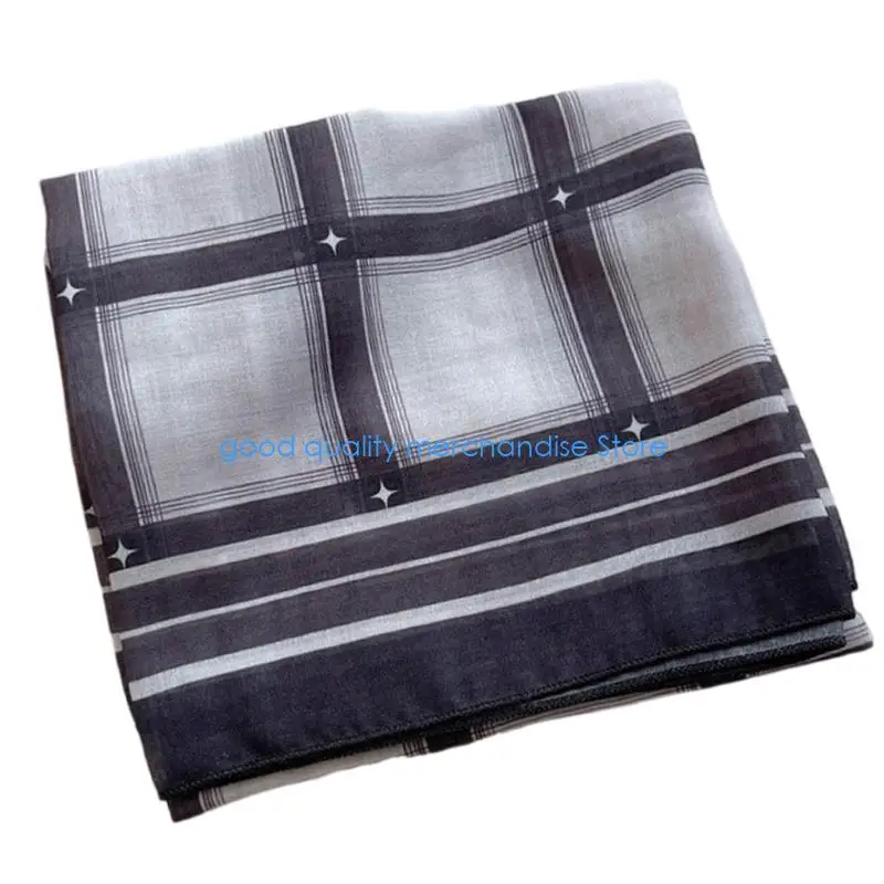 

Y5JD Soft Checkered Cotton Scarf Square Bandana Underweight Past Design Outdoor Daily Use