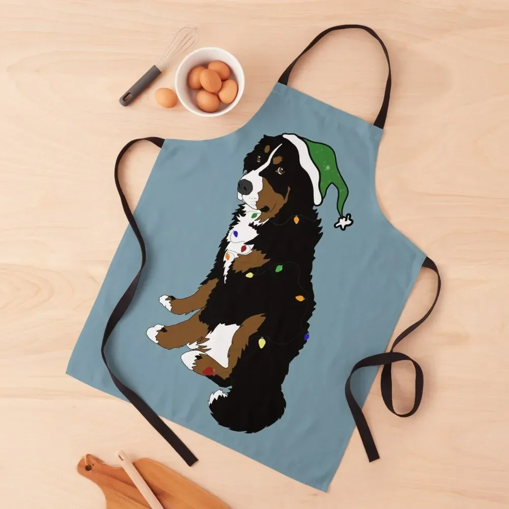 

Christmas Holiday Bernese Mountain Dog- Green Hat Apron Beauty Chef Uniform For Men painters Apron