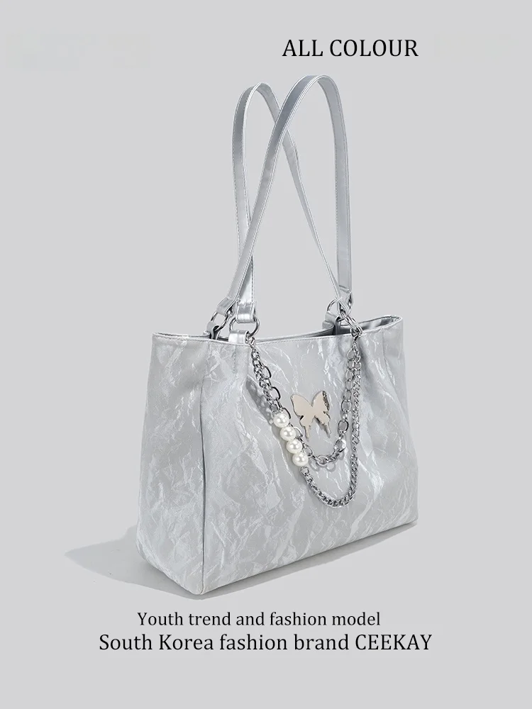 

Ceekay Original Large Capacity Shoulder Tote Bag Women's Commuter Bag Casual Simple Style Soft Synthetic Leather Handbag