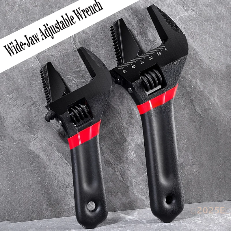 6/8-inch verstelbare sleutel met brede kak, korte handgreep, verstelbare dubbele handgreep, sleutel voor pijpen en moeren,...2025E