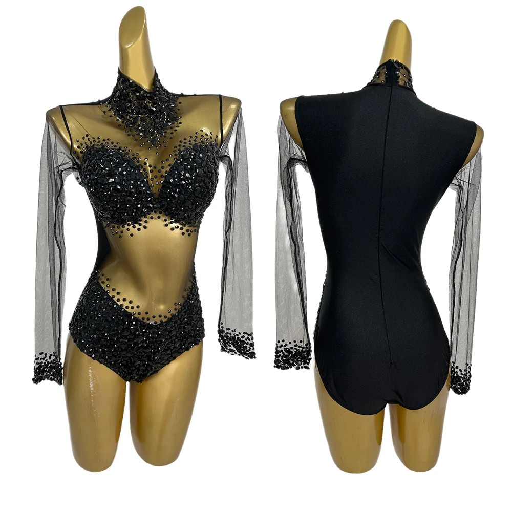 

Sexy Rhinestone Jumpsuits Music Festival Outfits Dance Leotard DJ Singer Gogo Dancer Costumes Club Wear Women Bodycon Bodysuits