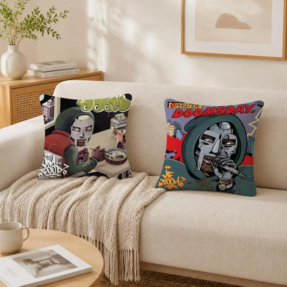 M-MF Doom Rapper Singer Cushion Cover Plush Decorative Pillow Case With Hidden Zipper Cutecore Room Decor For Home
