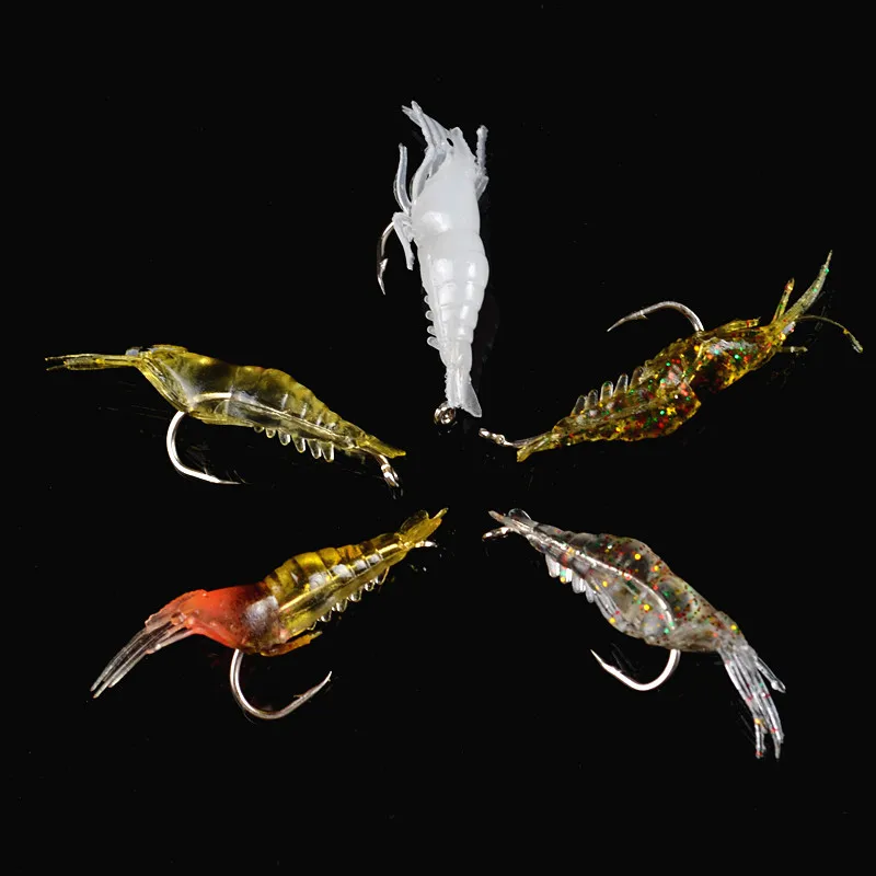 Fishy Flavor Simulation Shrimp Artificial Shrimp Bionic Fake Shrimp10Boxed Soft Bait Topmouth Culter Carp Fresh Water Lure Lure