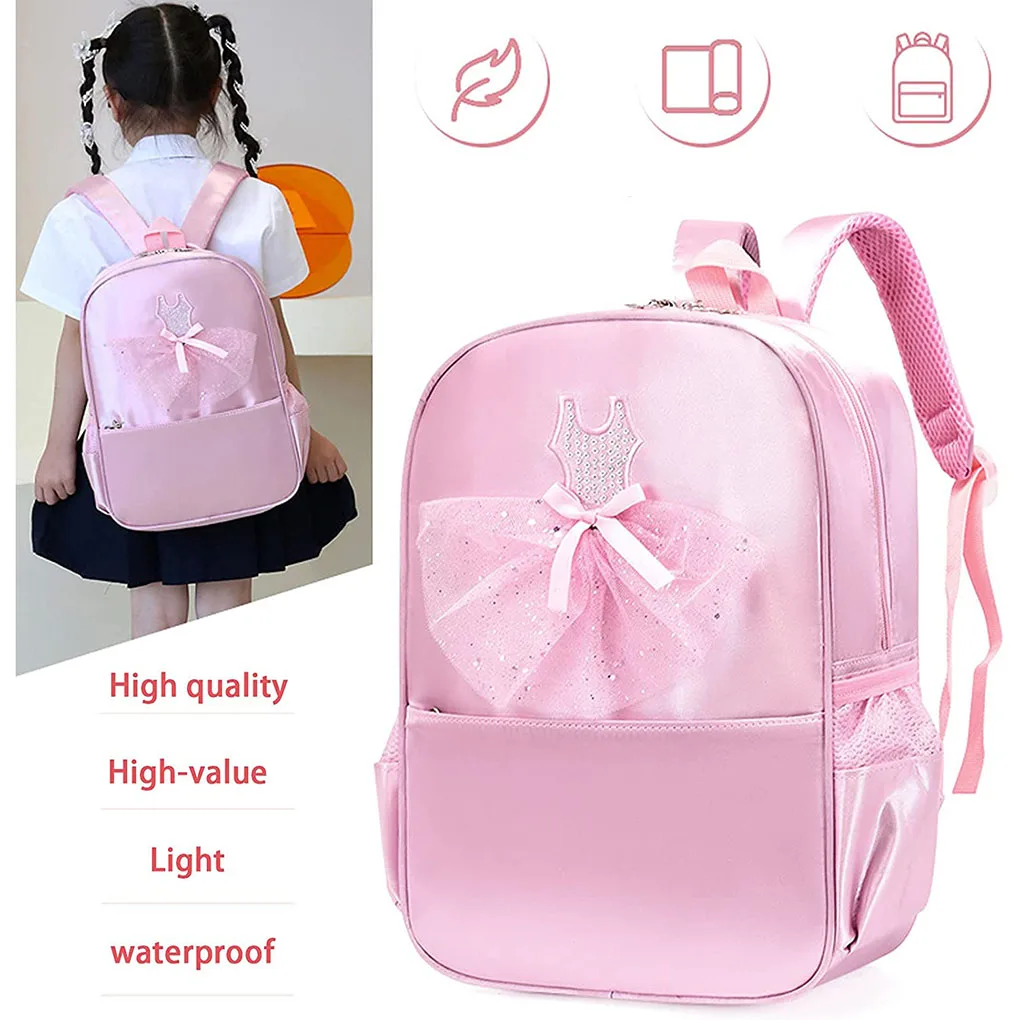 Nome personalizado Ballet Dance Backpack para meninas, Saco De Bailarina Personalizado, Saco De Armazenamento De Ginástica, Saco De Dança Da Criança