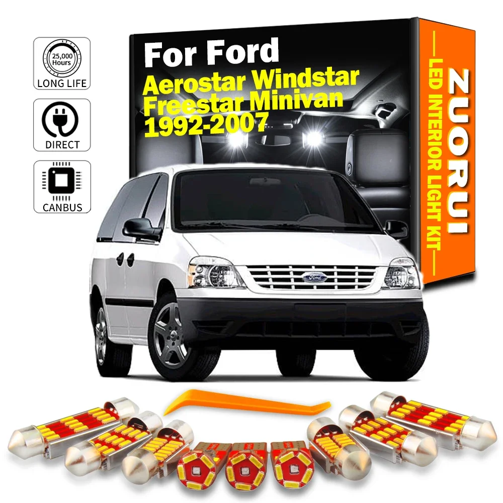 ZUORUI Canbus LED Lamp Interior Light Kit For Ford Aerostar Windstar Freestar Minivan 1992-2004 2005 2006 2007 Car Accessories