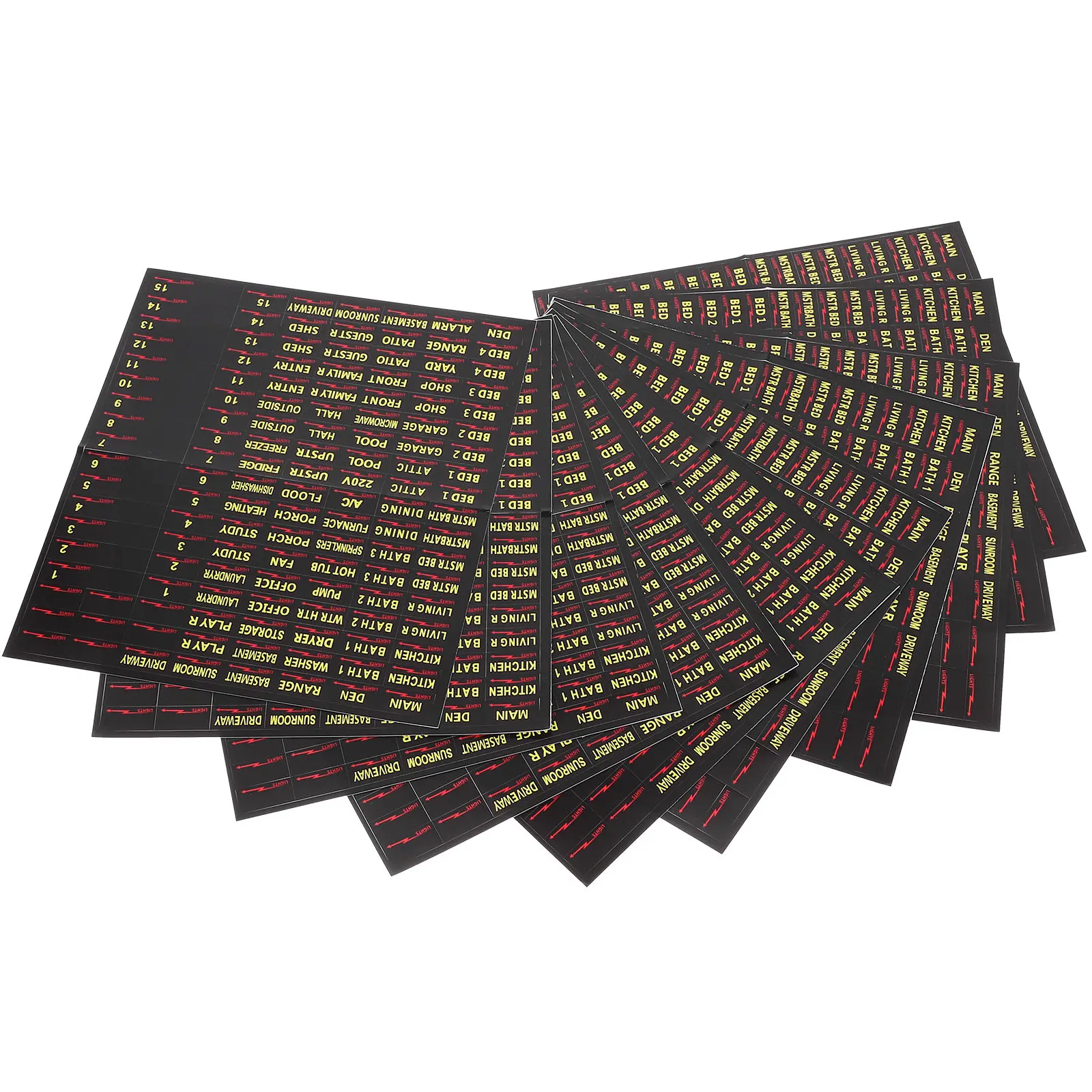 

10 листов этикеток для электрических панелей, самоклеящиеся наклейки для автоматических выключателей, этикетки для организации ящиков с выключателями, этикетки для системной маркировки.