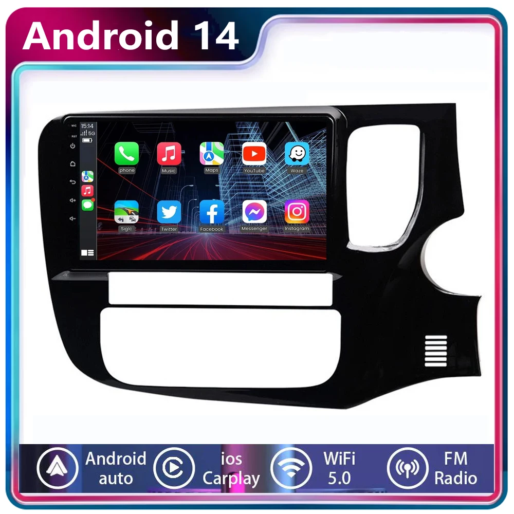 

For Mitsubishi Outlander 3 GF0W GG0W Carplay 2012-2018 RHD GPS Car Radio Navigation Multimedia Video Player Stereo Android 14