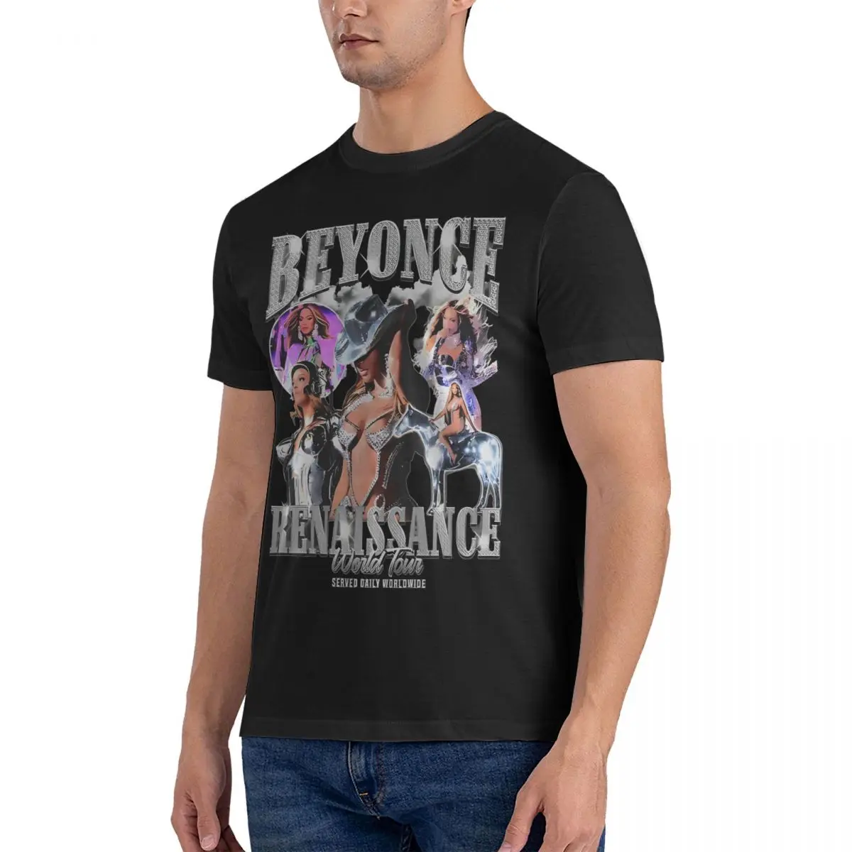 Men Vocal Concert T Shirt Beyonce Renaissance Tour 100% Cotton Clothes Leisure Short Sleeve O Neck Tee Shirt Classic T-Shirts