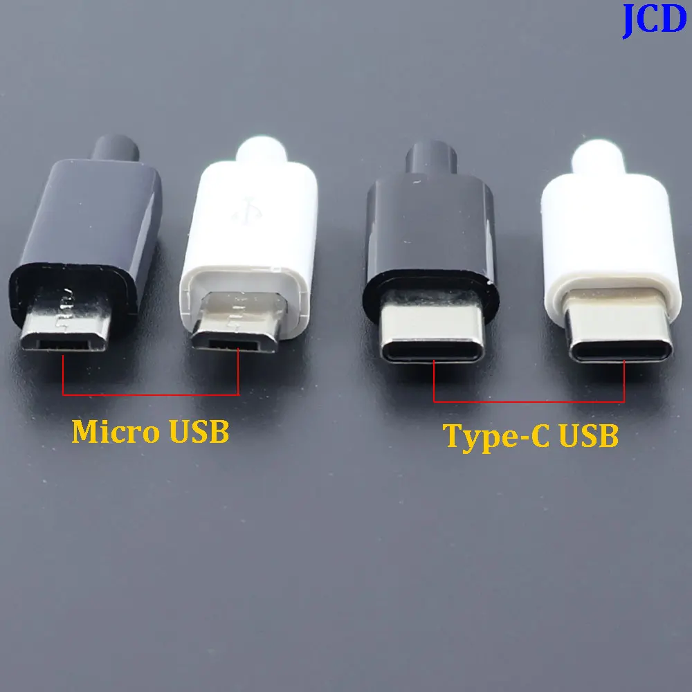 10-50 Sets USB Connector Micro USB/Type C Male Jack DIY High Speed Phone Charging Socket Electric Terminal DIY Assembly Welding