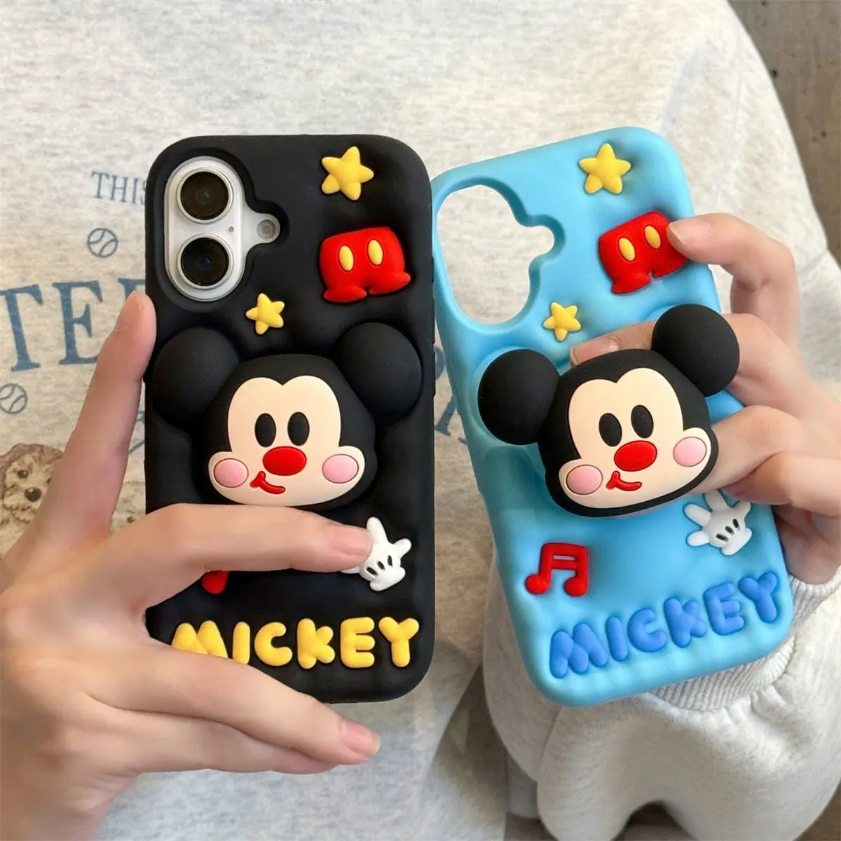 Disneys Mickeys Minnies Mouses Cartoon Trestle Phone Case For iPhone 16 15 14 13 12 Pro Max Y2K Lovable Shockproof Back Cover