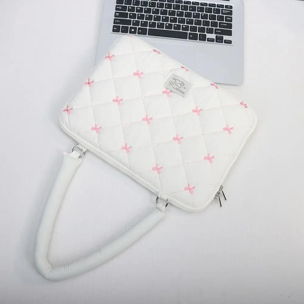 Ins الحلو لطيف Bowknot حقيبة لابتوب للصدمات منقوشة اللحف آي باد ماك بوك اير برو 13 14 15 16 بوصة للصدمات حقيبة كمبيوتر محمول