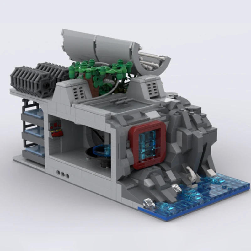 Série espacial MOC-183480 pequeno clone outpost arquitetura blocos de construção ci-fi filme cena originalidade tijolos modelo brinquedos do menino