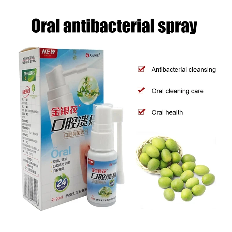 

20ml Pain Relief Antibacteria Mouth Clean Oral Spray Treatment Of Oral Ulcer Pharyngitis Halitosis Sore Throat Cool Fresh Spray