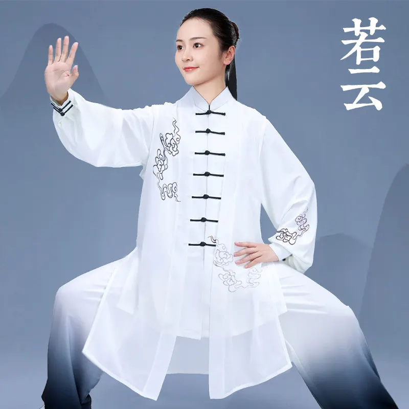 Martial Arts Tai Ji Suit Women's  Competition Performance Exercise Clothing Men's Spring and Autumn Long Gradient Veils