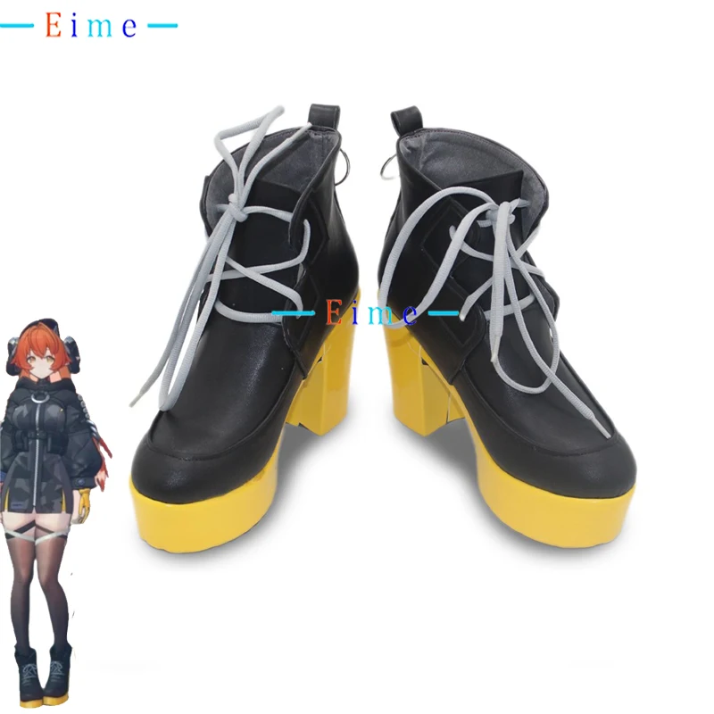 Orphie Cosplay Shoes Game Zenless Zone Zero Black High Heels PU Leather Shoes Big Size Halloween Carnival Boots Custom Made