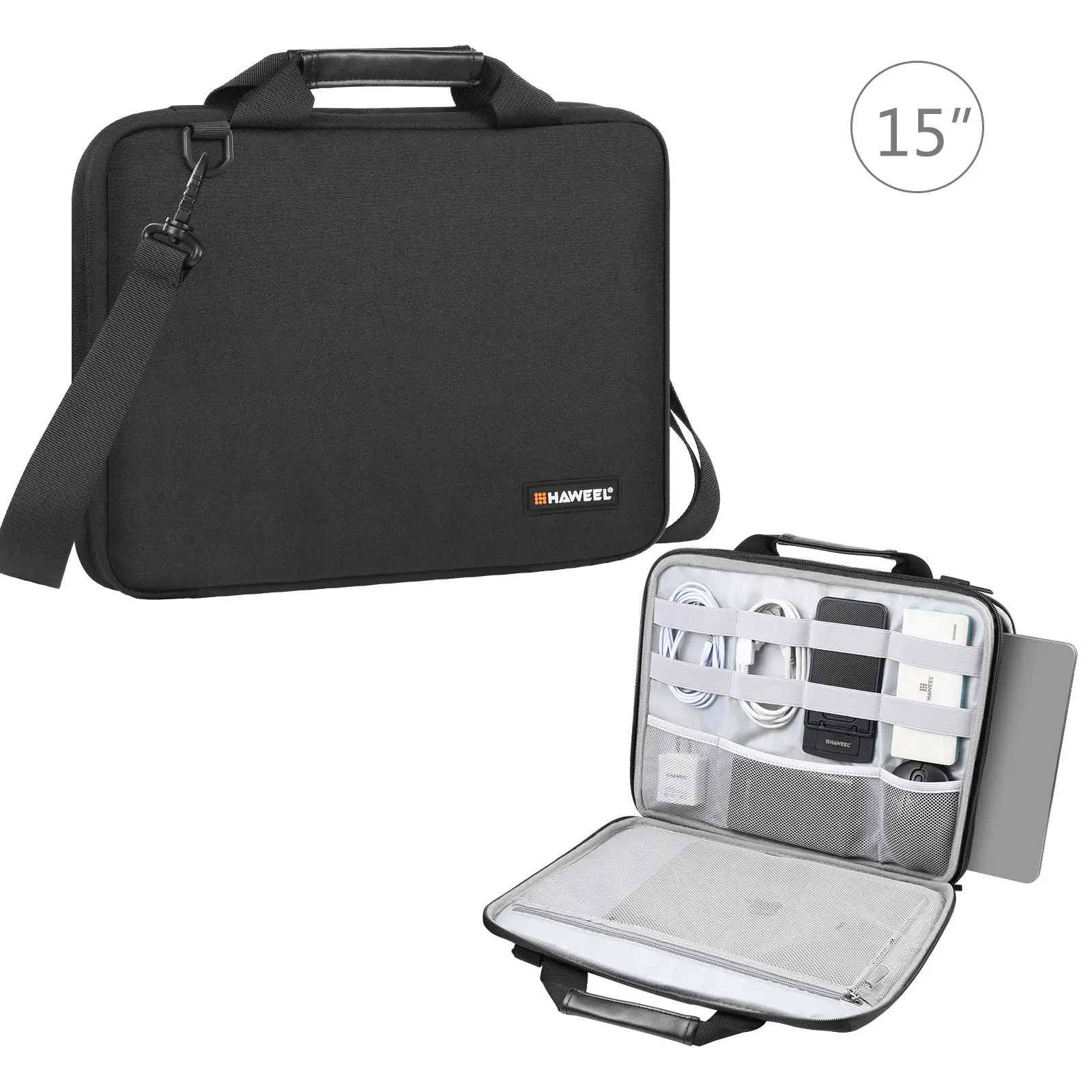 HAWEEL 15.0 - 16.0 Inch Briefcase Crossbody Laptop Bag For Macbook/ Lenovo Thinkpad/ ASUS/ HP and Other Notebook PC Bag