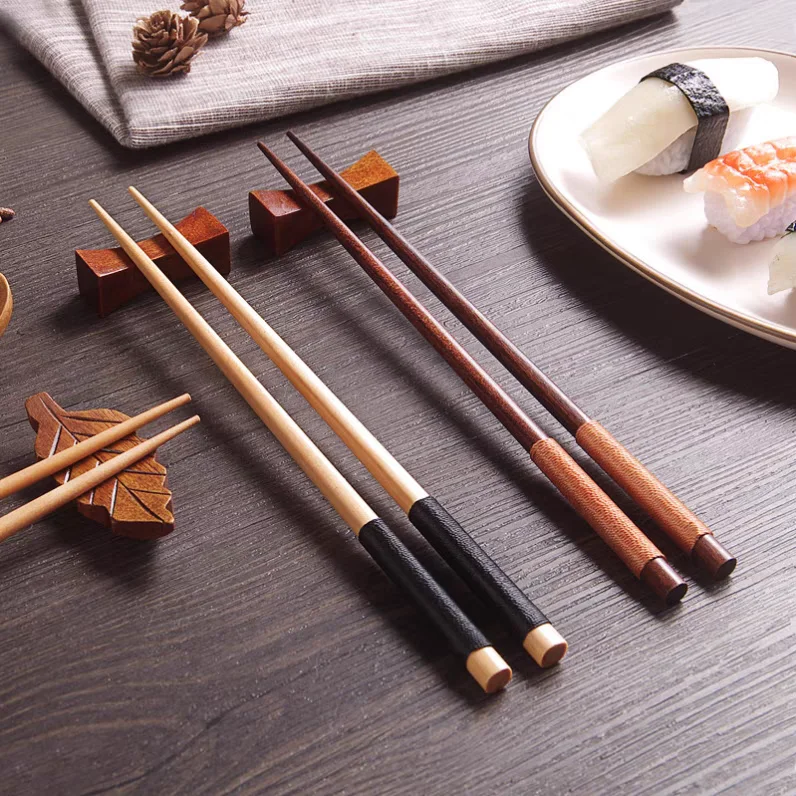 Spiked Solid Wooden Chopsticks Japanese Sushi Ramen Chopsticks Household Restaurant Hotel Wooden Tangled Chopsticks