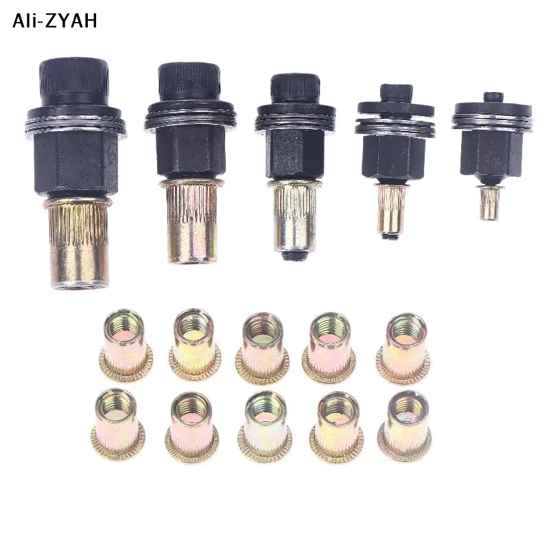 【AH31】11Pcs Manual Riveter Nut Tool Accessory For Nuts M3 M4 M5 M6 M8 M10 M12 Simple Installation Hand Rivet Nut