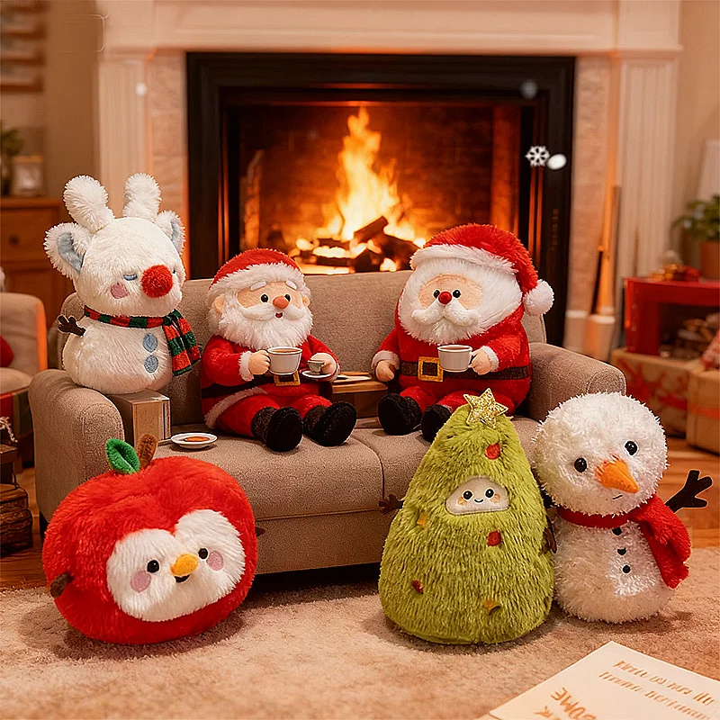 

18 см Рождественская елка, снеговик, яблоко, олень, кукла, украшение для комнаты, рождественский плюшевый подарок на Хэллоуин, Рождественский подарок, детский подарок на день рождения
