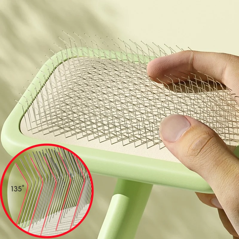 

Dog Brush Pet Hair Remover Massage Cat Brush Stainless Steel Combs for Dog Hair Cleaning Comfortable Handle Brushes Pet Grooming