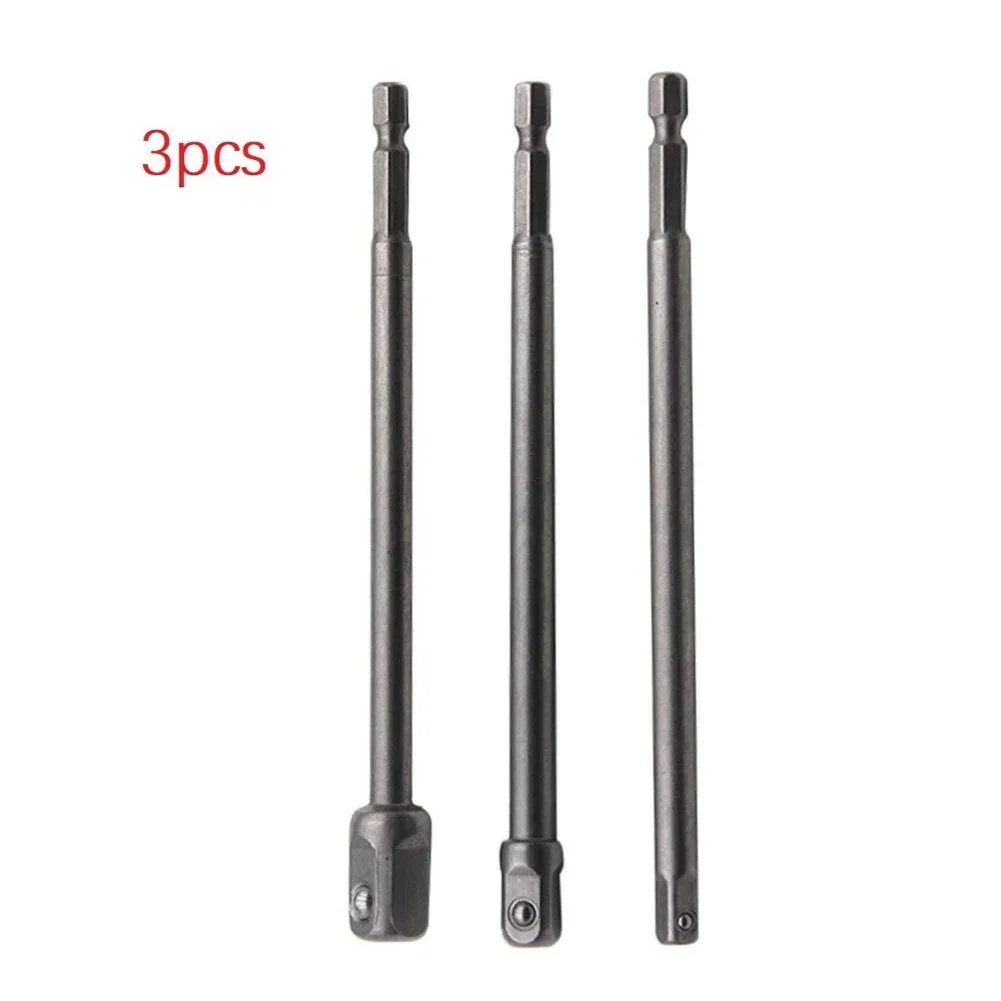 Hex Haste Converter Soquete Adaptador para Broca de Impacto para Chave Driver Quadrado Conversor Bit Conversão Extensão Haste 3pc 150 mm